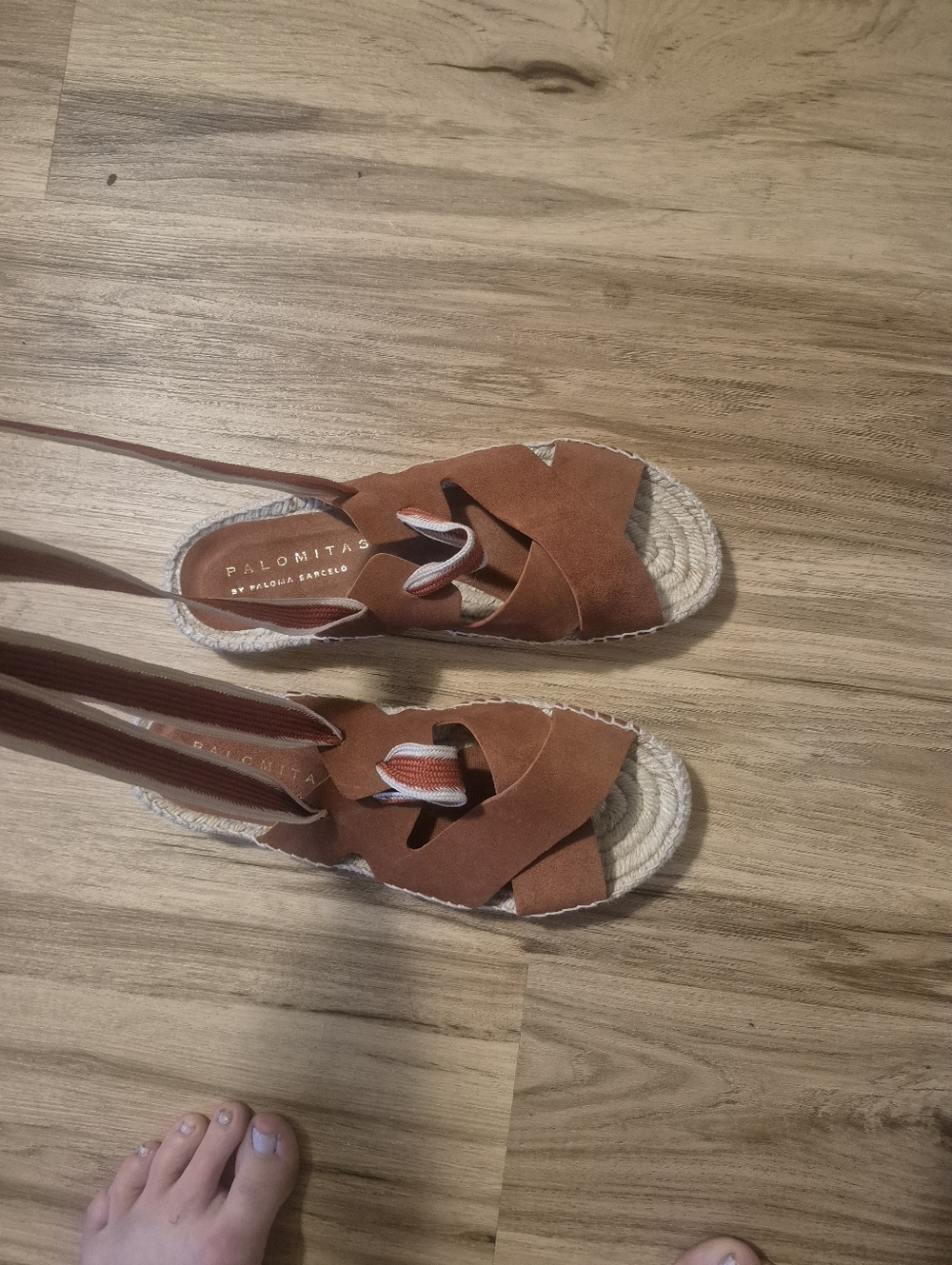 Palomita's Espadrille Ankle-Tie Sandals in Rust Red Size 10 New - Picture 11 of 11
